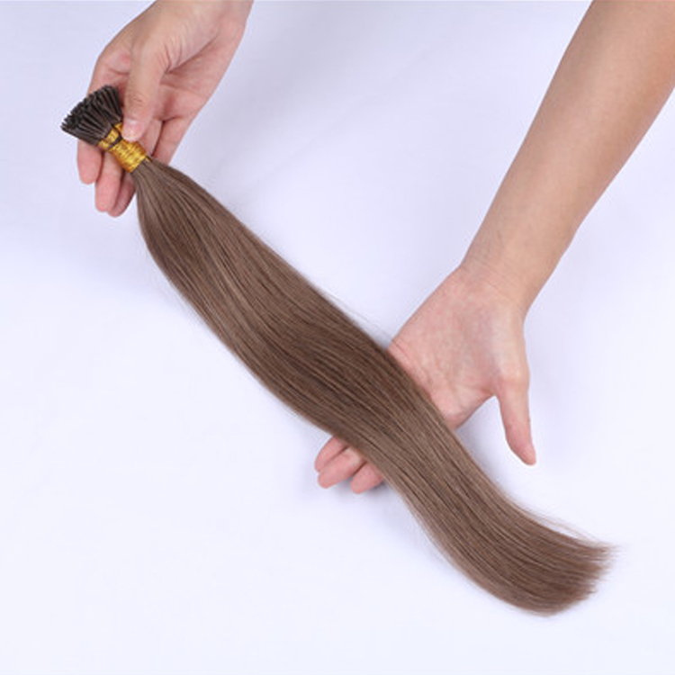 China Double Drawn Keratin Hair Extension Factory Wholesale Italy Glue I Iip Hair Extensions LM420 